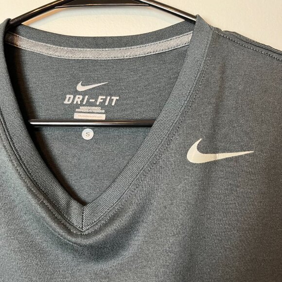 Mens Grey Nike Shirt V-Neck - Picture 3 of 3